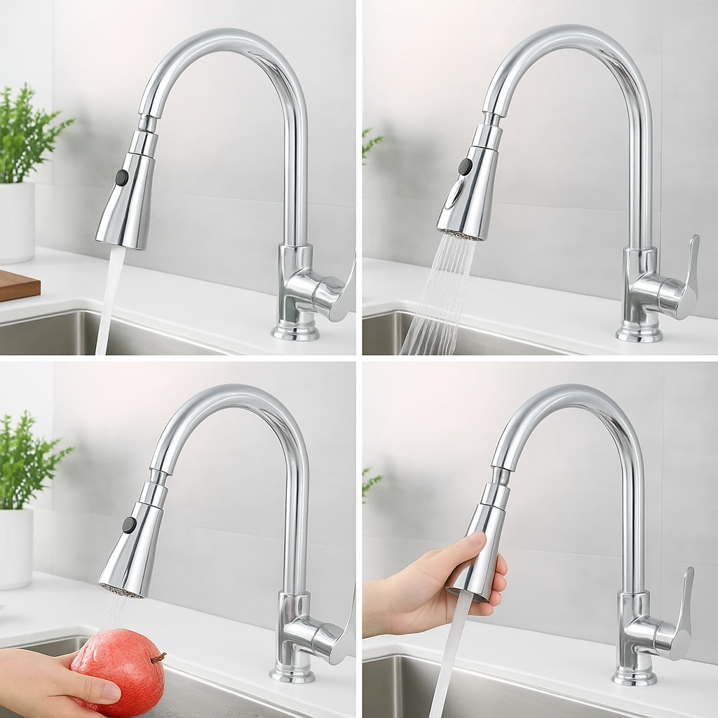FlexiFlow Faucet – 360° Rotating Smart Tap Head